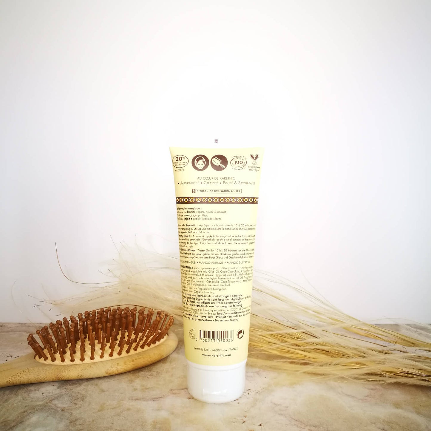 Baume capillaire 2en 1 masque avant shampoing et soin coiffant sans rinçage Belle Crinière.