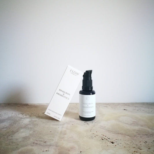 Hyaluron & Probiotics facial serum. Sérum hydratant à l'acide hyaluronique. Tous types de peaux.