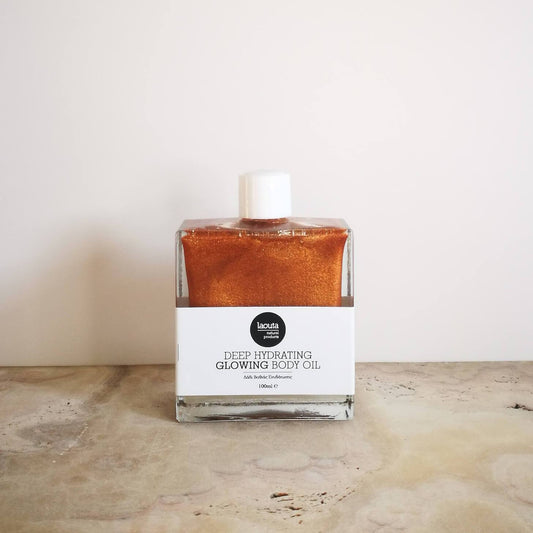 Huile sèche nourrissante et scintillante pour le corps Glowing. Pamplemousse et géranium.